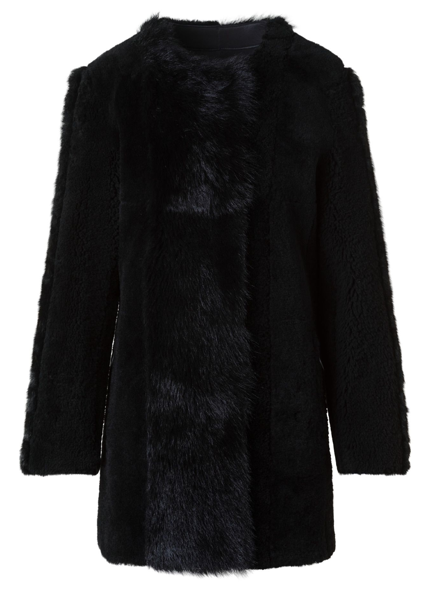 Patchwork Shearling Coat