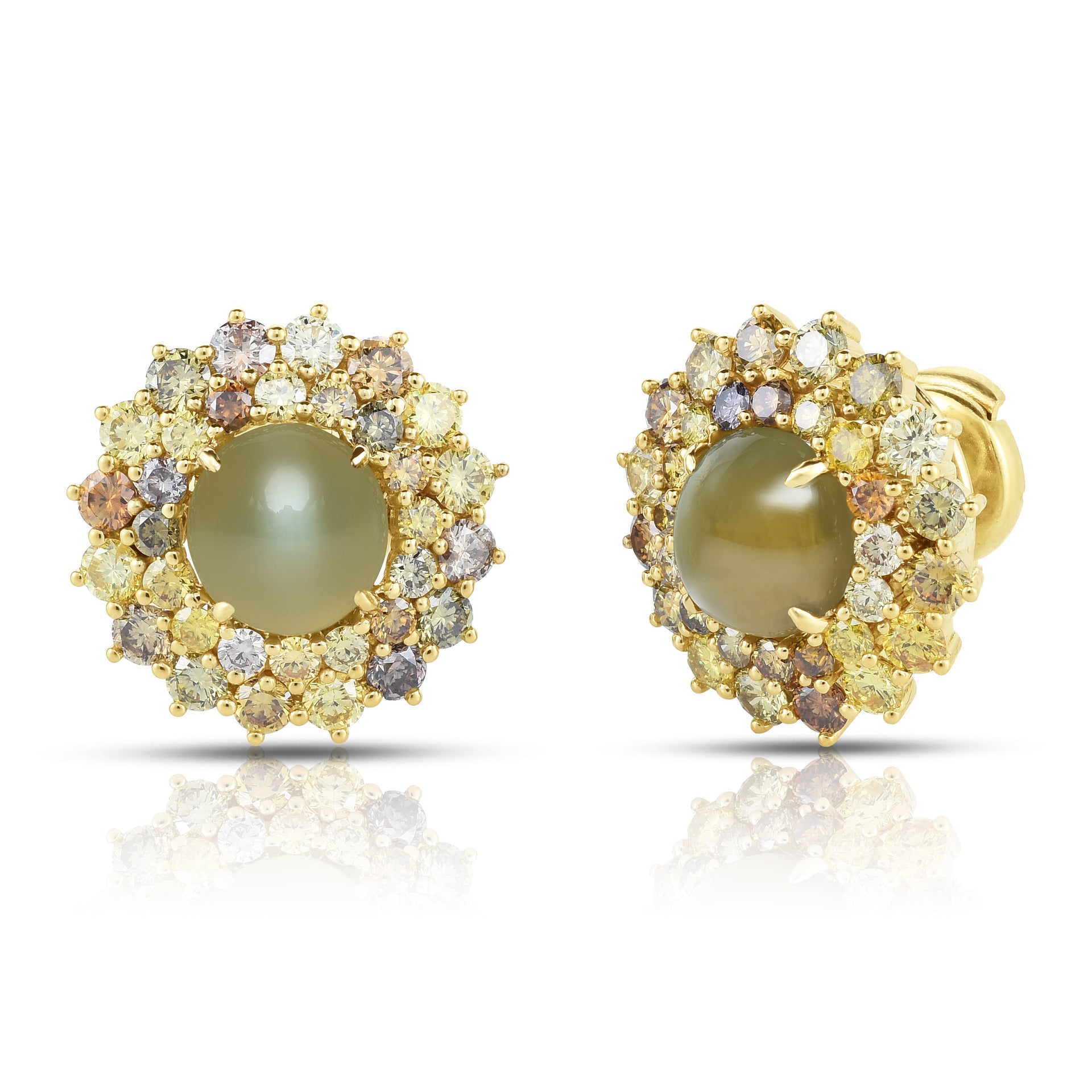 Cats-Eye Chrysoberyl Earrings