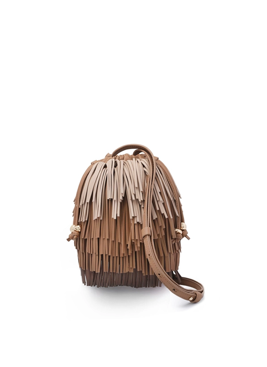 Fringe Crossbody in Taupe