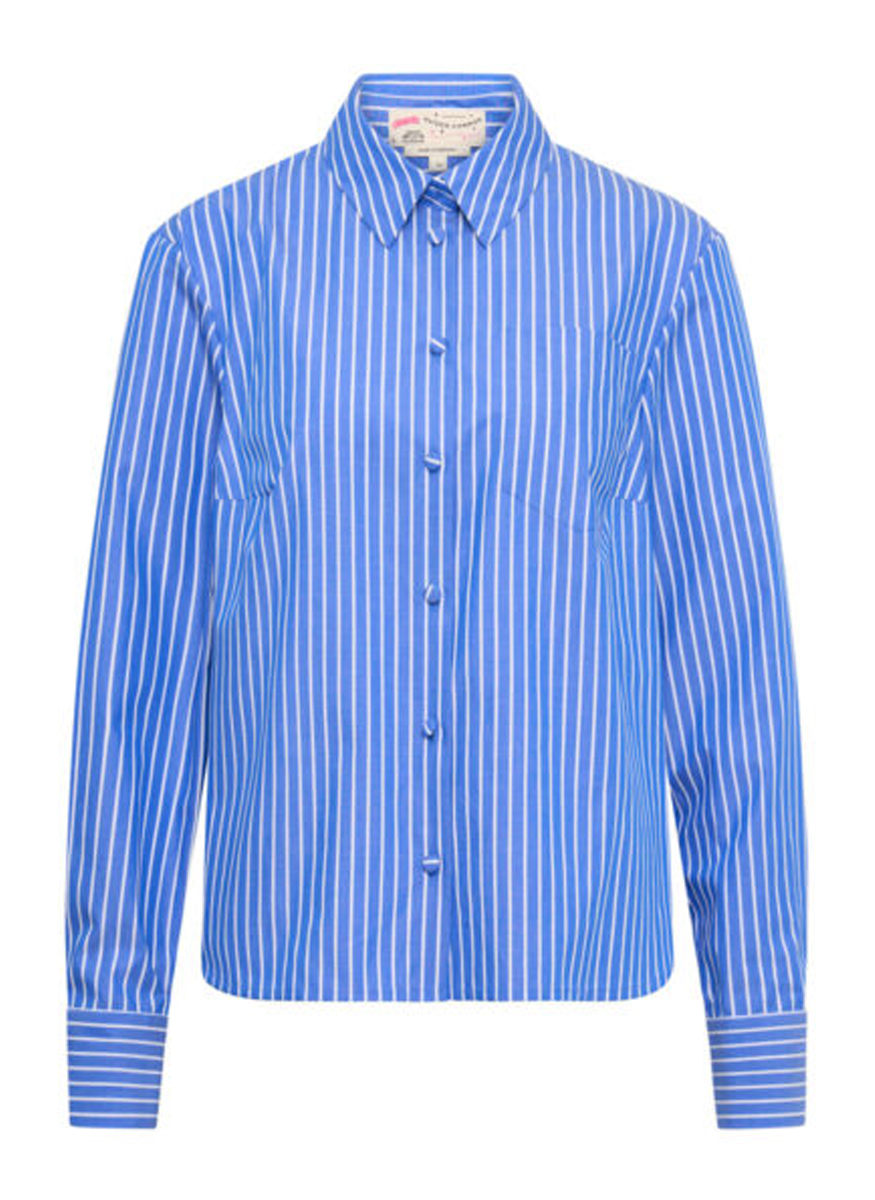 Striped Cotton Shirt with Lion Motif