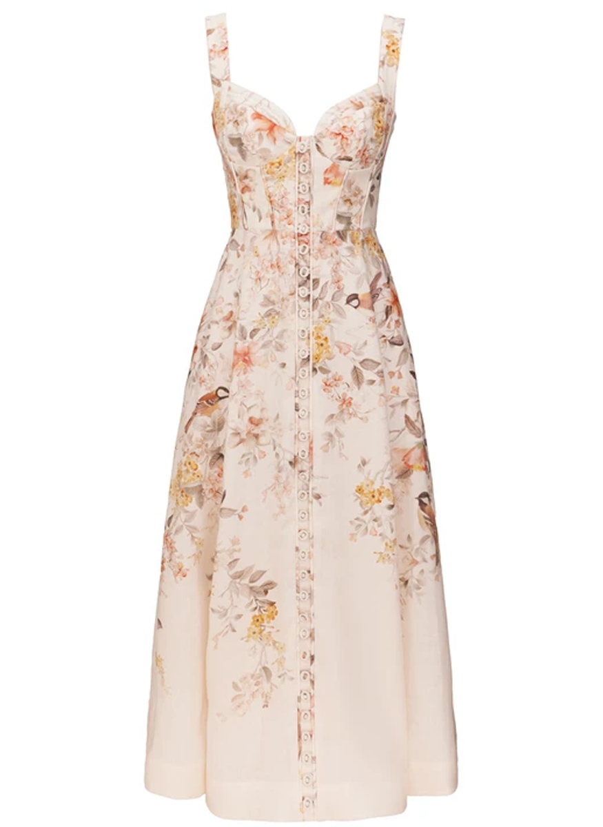 zimmermann cocktail dress Luna Buttoned Picnic Dress – Elizabeth Anthony