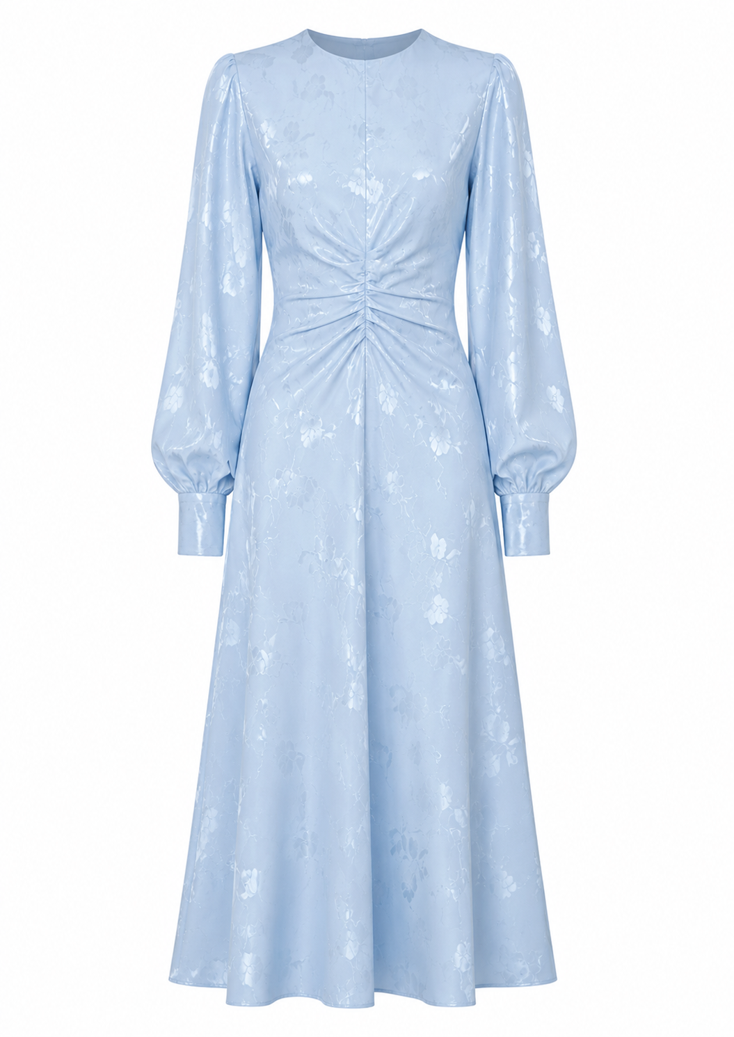 Long Sleeve Ruched Front Dress