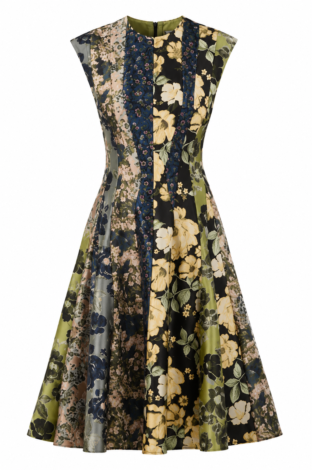 Mixed Floral Jacquard Paneled