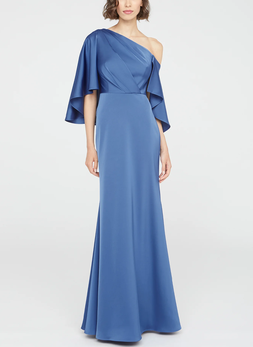 Kia Cape Fit And Flare Gown - THEIA