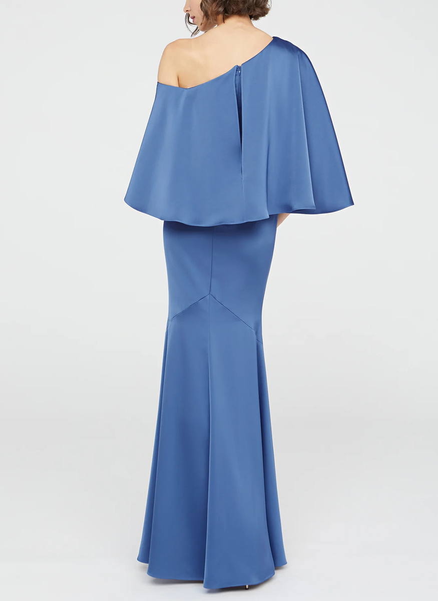 Kia Cape Fit And Flare Gown - THEIA