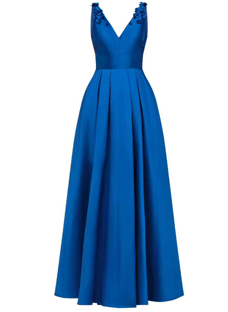 Velina Mikado V-Neck Gown