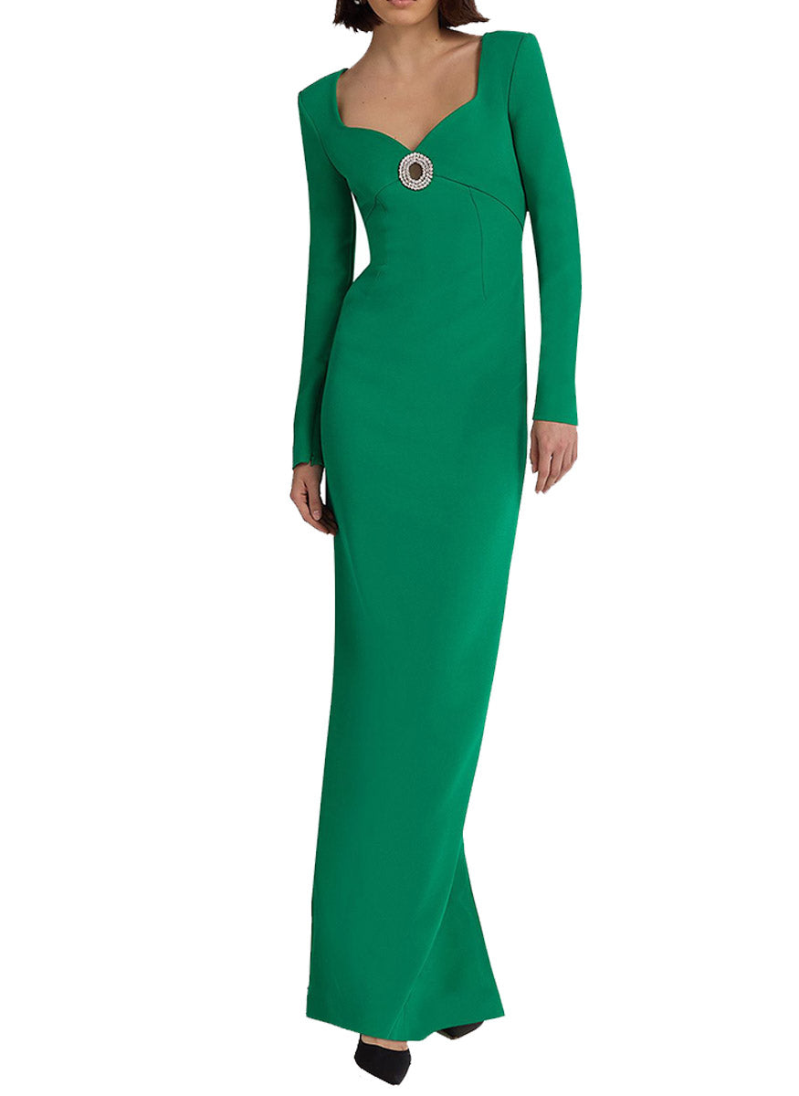 Zhad Embellished Gown in Marmont Heavy Crepe