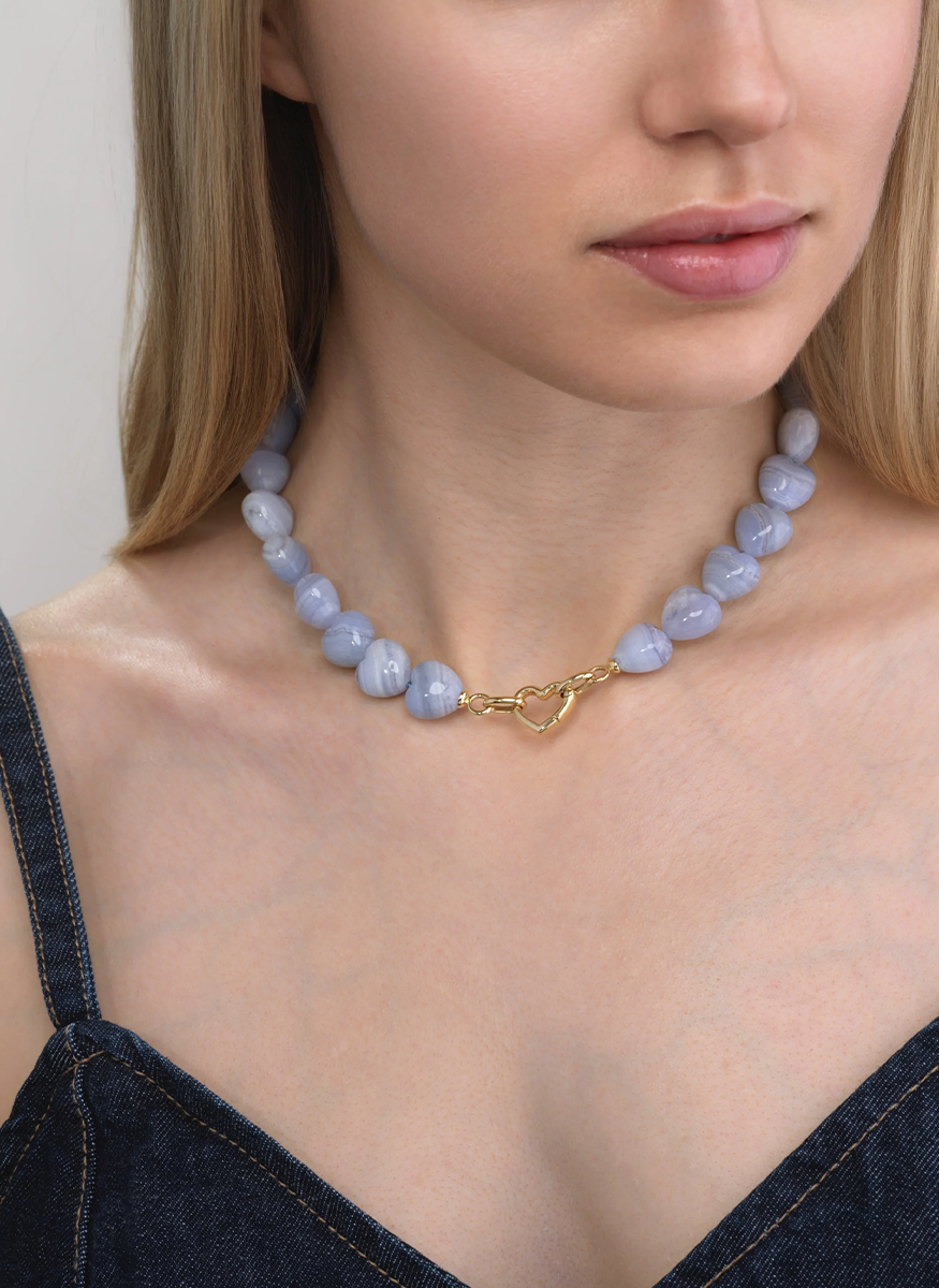 Oversized Heart Beads Necklace