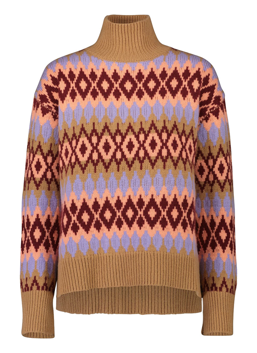Mockneck Argyle Sweater - Allude