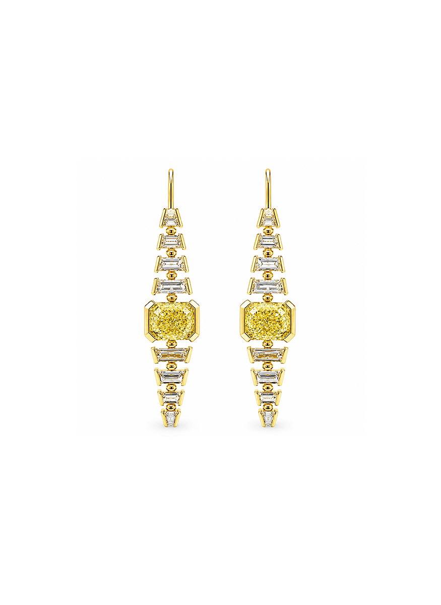 Yellow Diamond Earrings