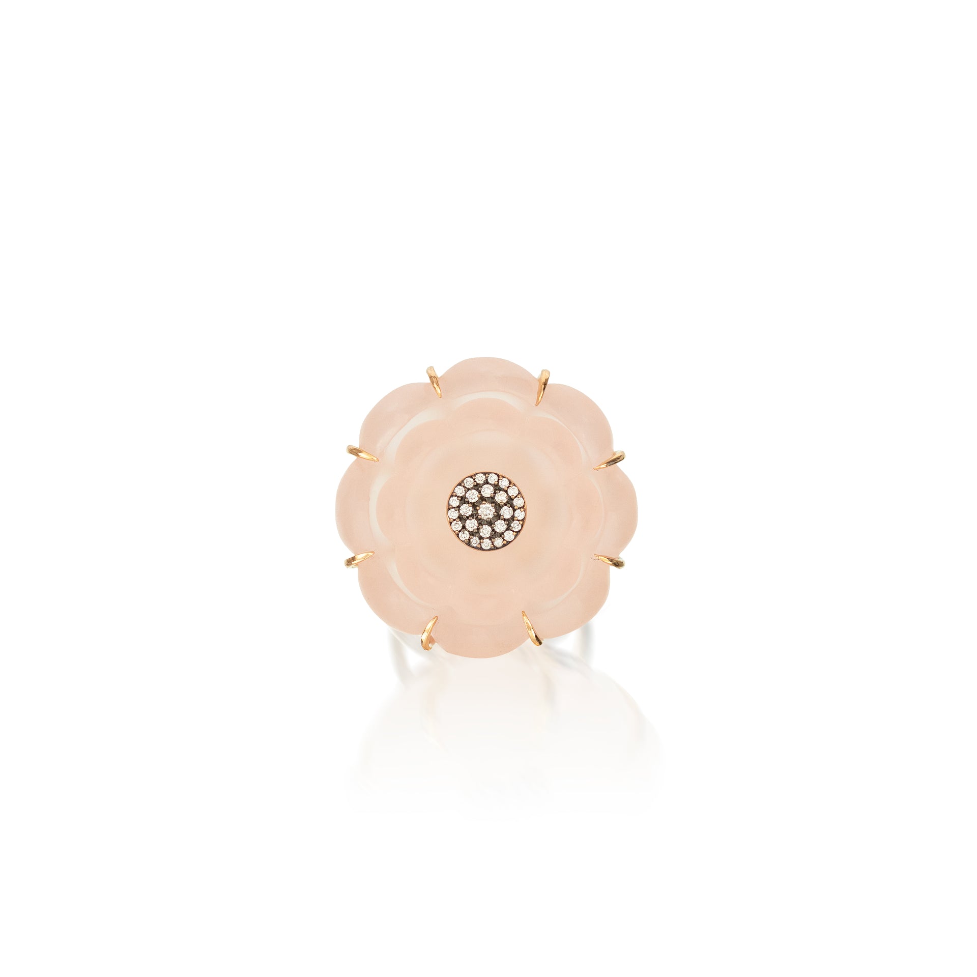 Rosequartz Lotus Ring