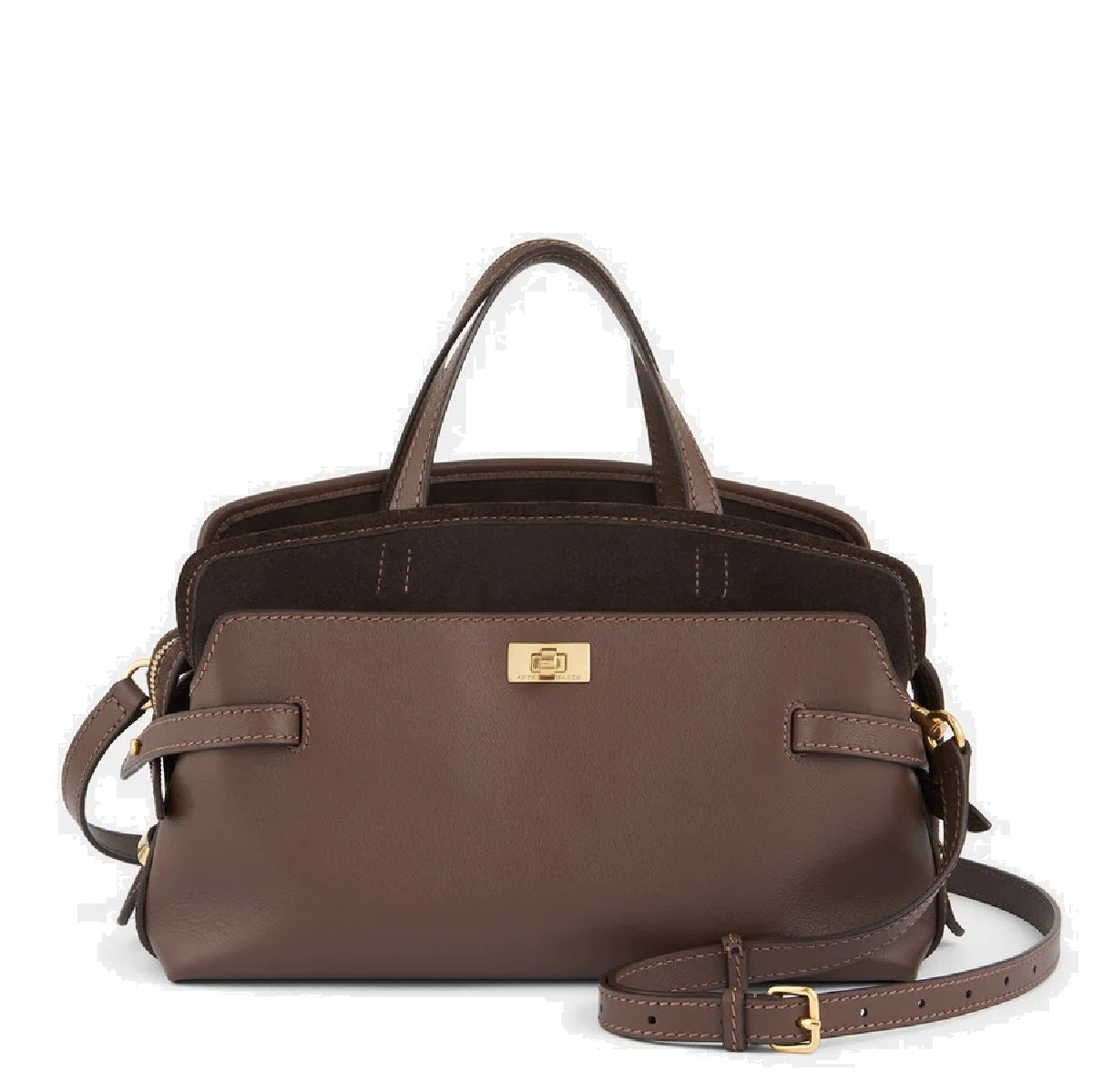 Small Wilson Crossbody in Coffee Leather and Suede - Anya Hindmarch