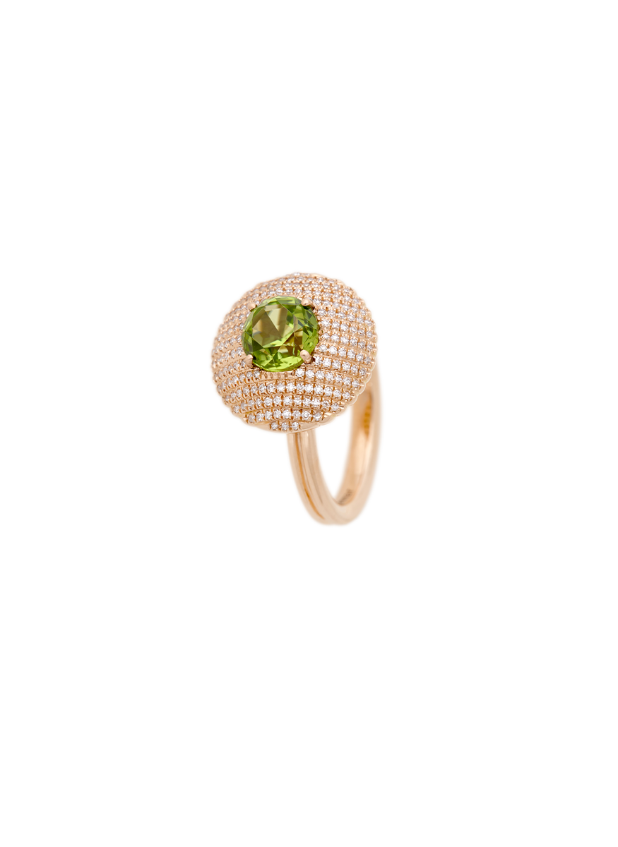 Peridot & Diamond Aura Ring