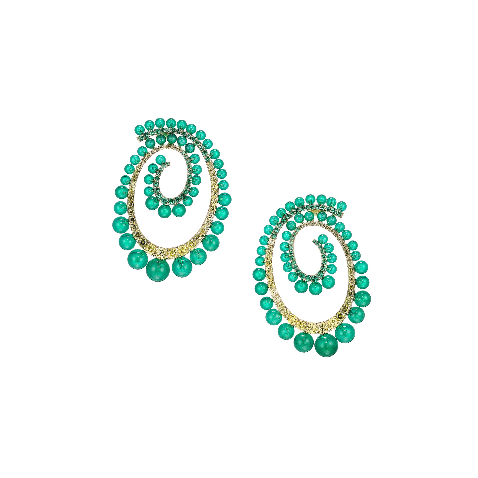 Petite Emerald Vortex Earrings