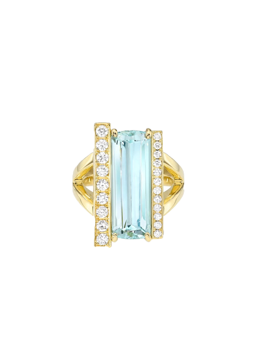 Aquamarine Bar Ring