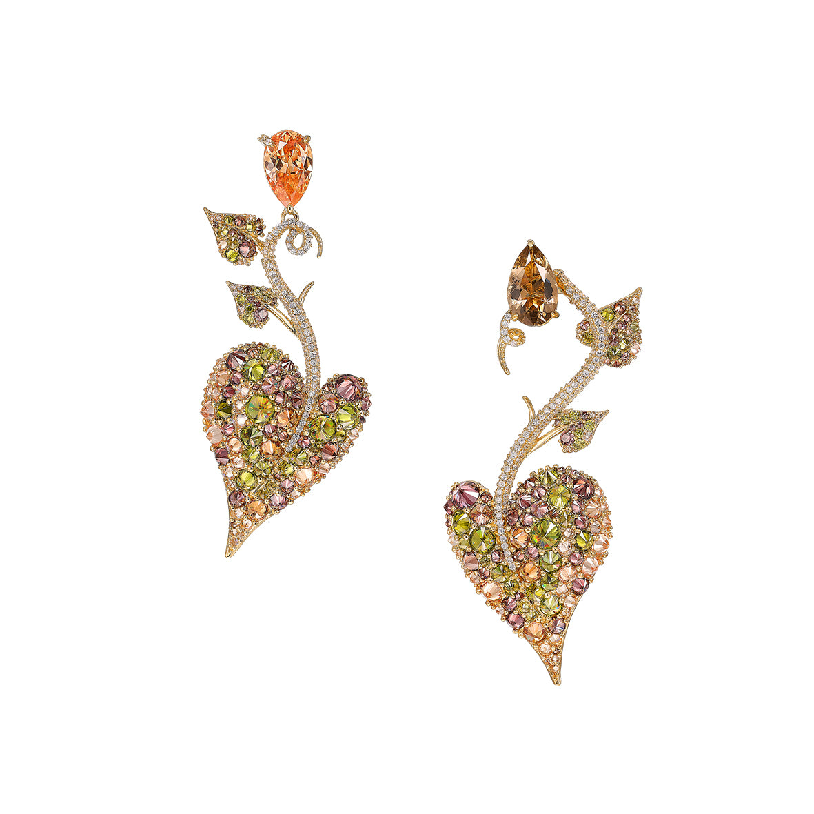 Autumn Acorn Heart Earrings