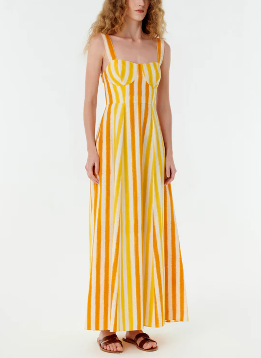 Azzurra Ikat Stripes Dress