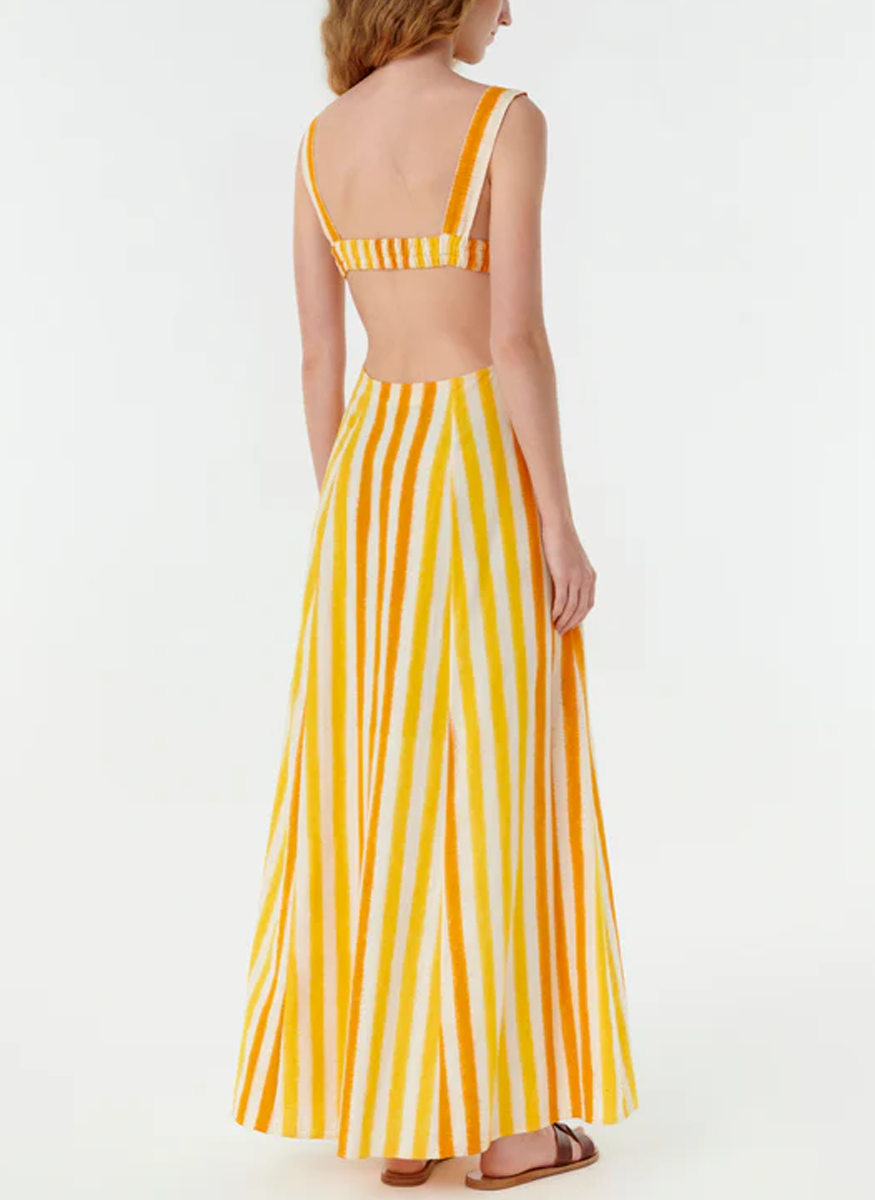Azzurra Ikat Stripes Dress