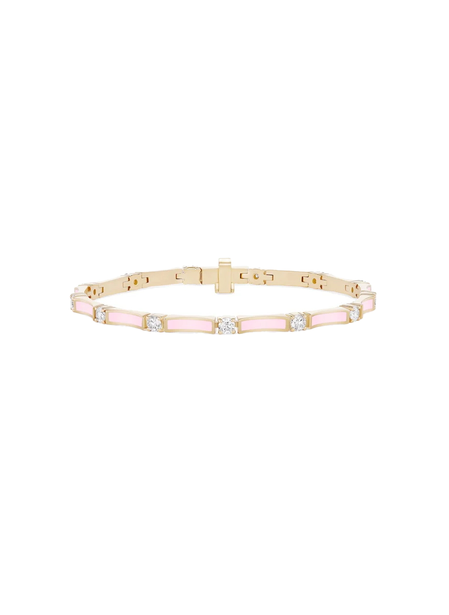 Honey Linked Bracelet, Light Pink