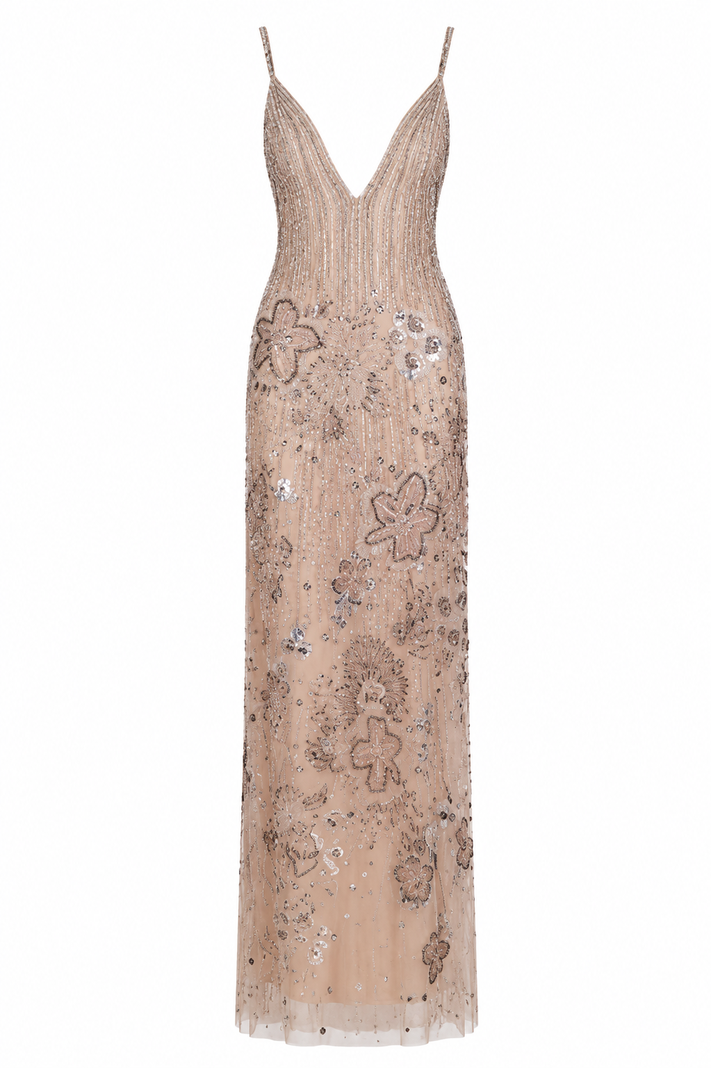 Sequin V-neck Evening Gown