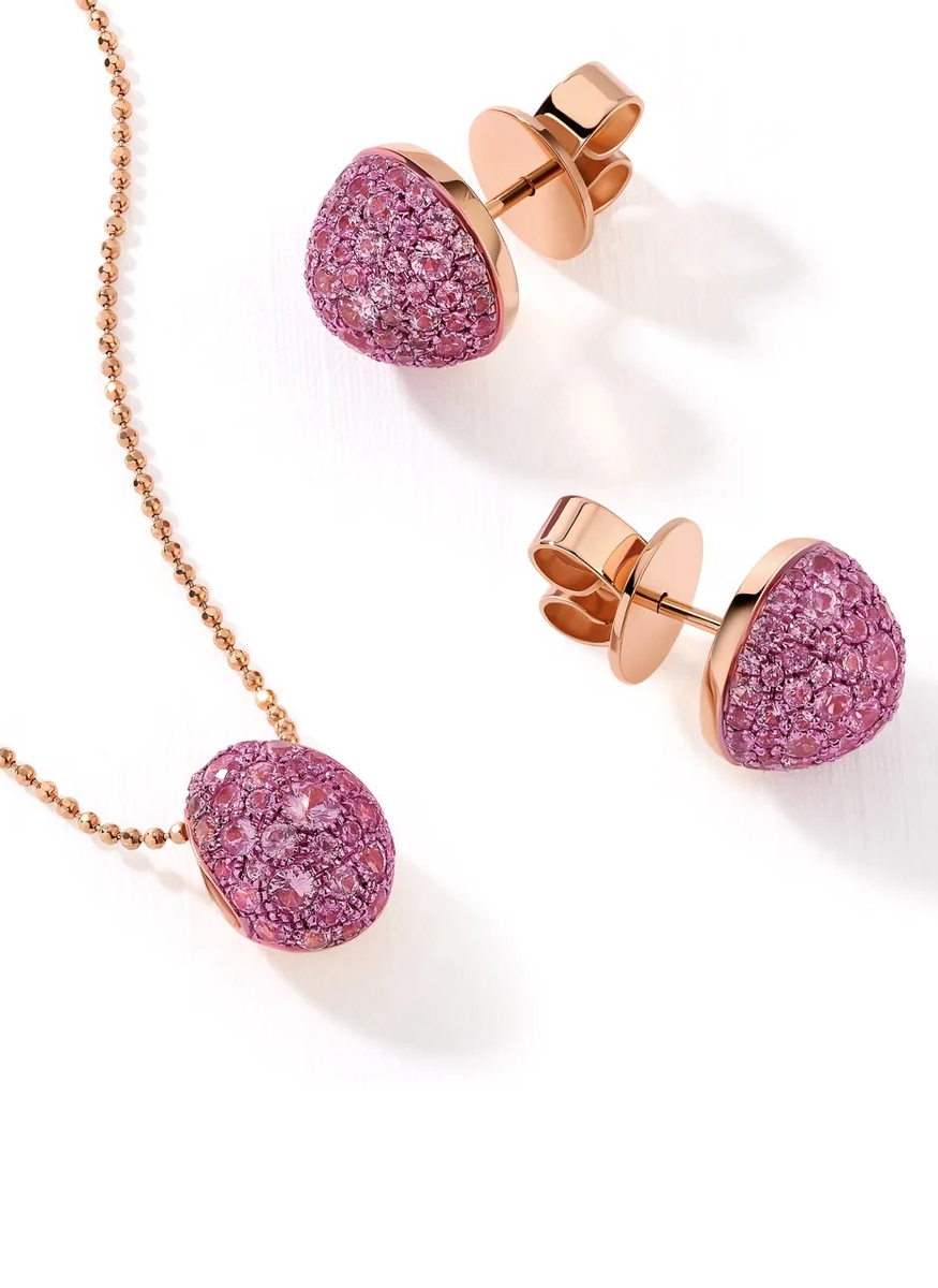 Bahia Studs, Pink Sapphire, Large