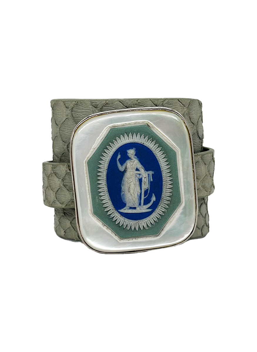Blue and Green Ceramic with Mother of Pearl