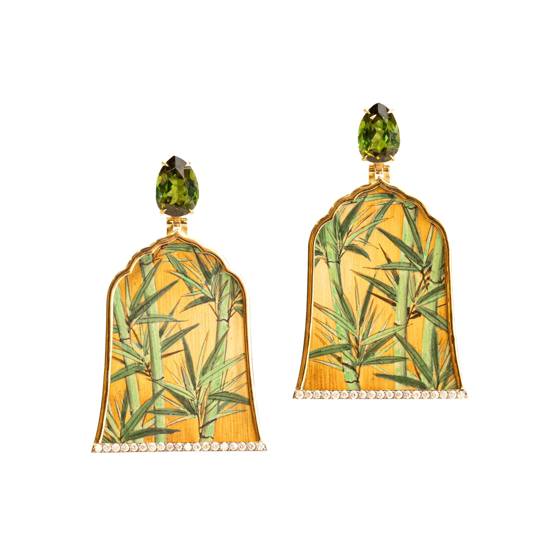 Bamboo Miniature Paintings Earrings
