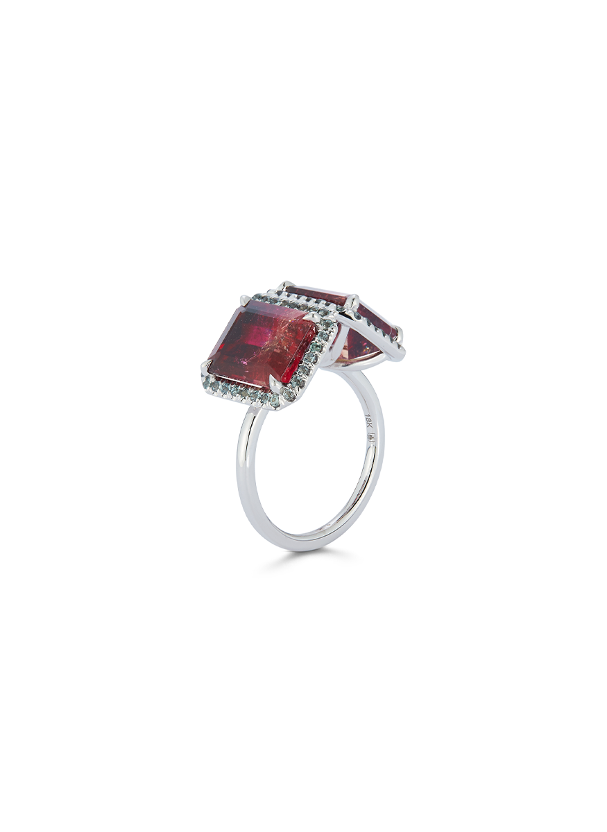 Bicolor Pink Tourmaline Ring