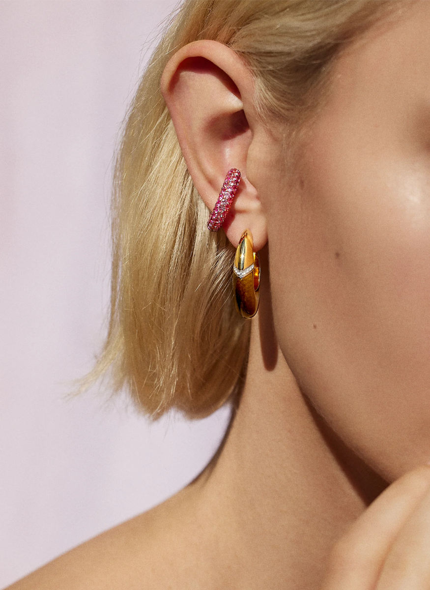 Oval Earrings, Tiger's Eye