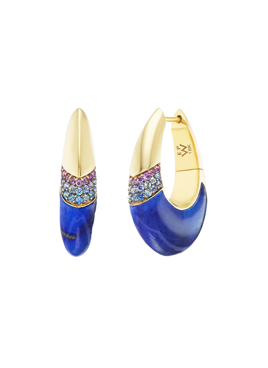 Ombré Oval Hoops, Lapis Lazuli