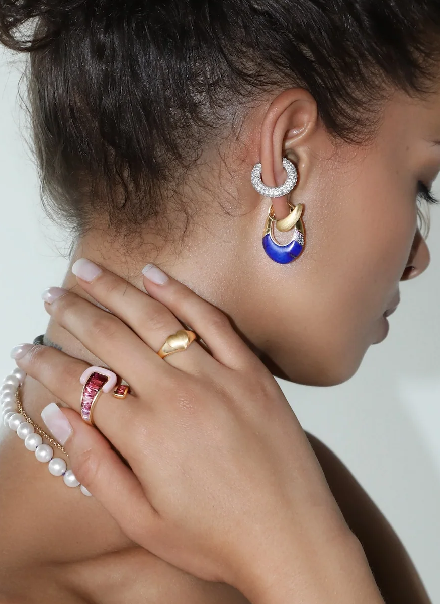 Ombré Oval Hoops, Lapis Lazuli