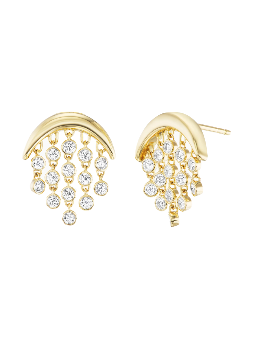 Baby Fringe Earrings, Diamond