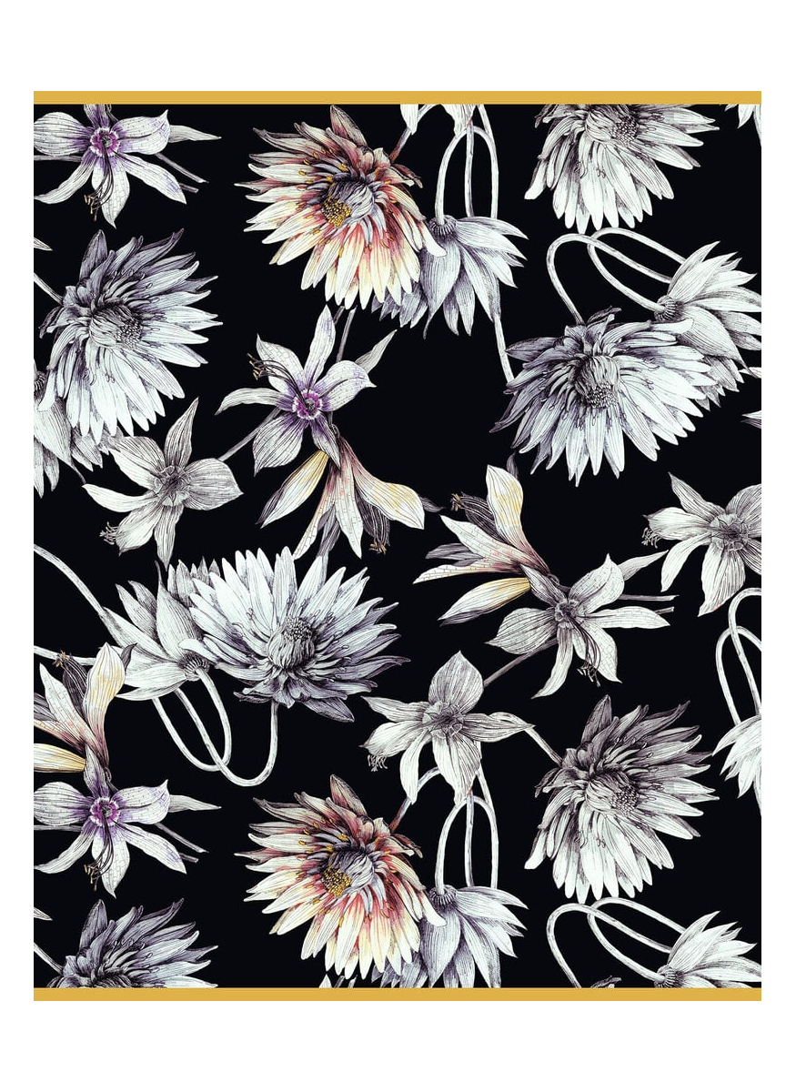 Cashmere Scarf in Dahlia Print