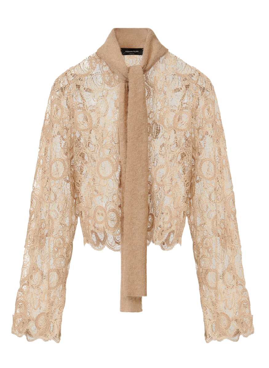 Macramé Lace Cropped Shirt
