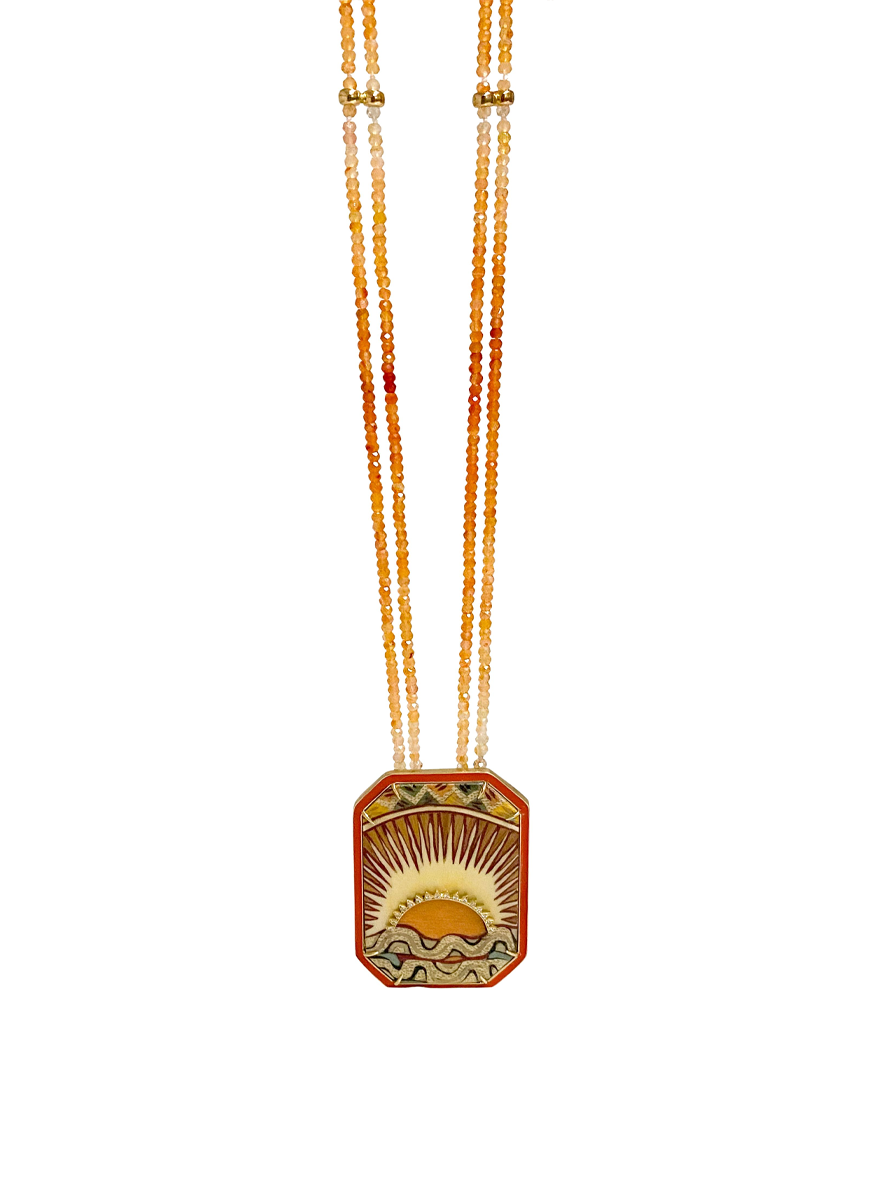 Sunset Marquetry Necklace