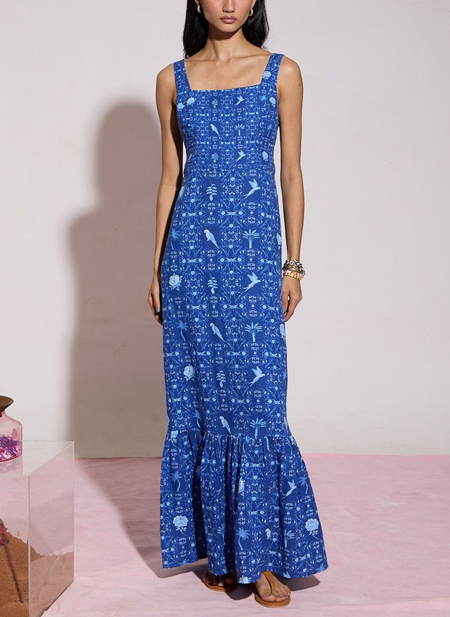 Tie-Back Midi Dress