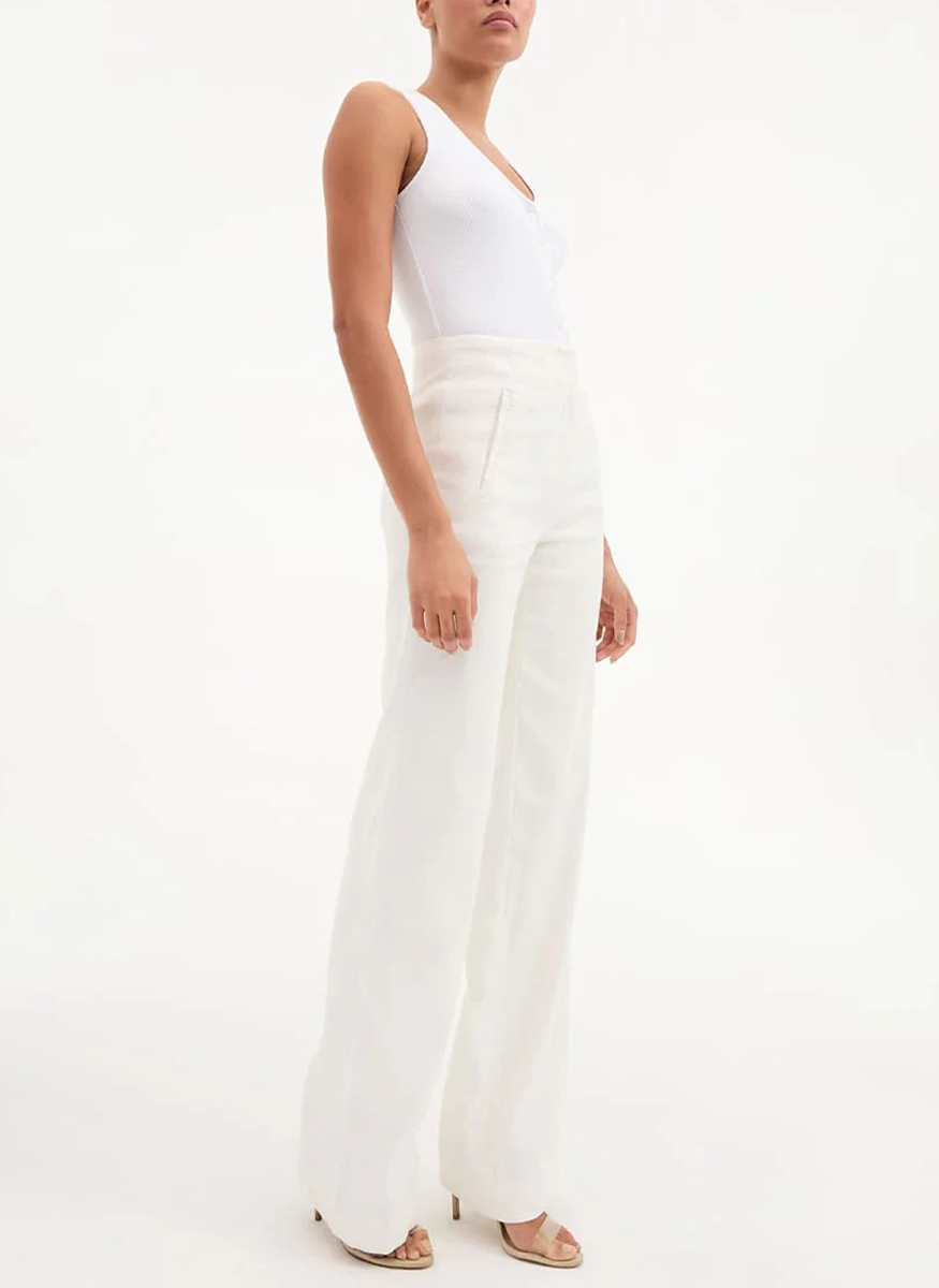 Jude Wide-Leg Linen Pant - Veronica Beard