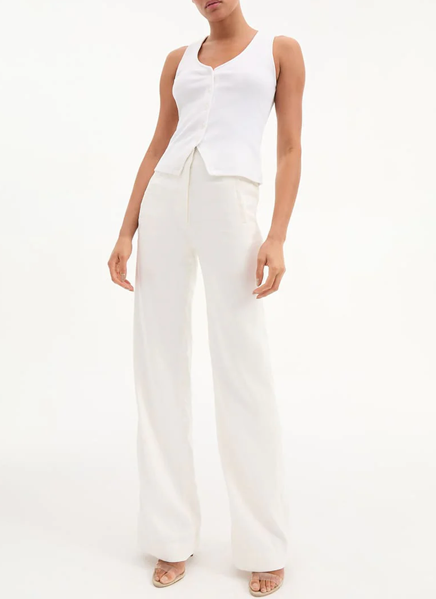 Jude Wide-Leg Linen Pant - Veronica Beard