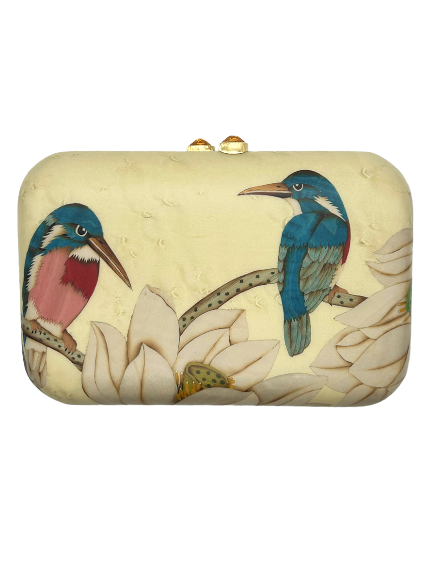 Bird & Flower Marquetry Clutch