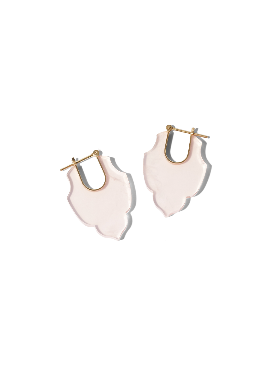 Spear Earrings, Rosequartz