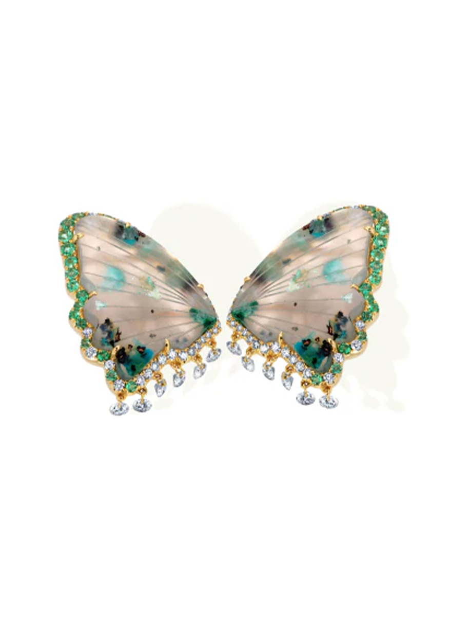Chalcedony Butterfly Earrings