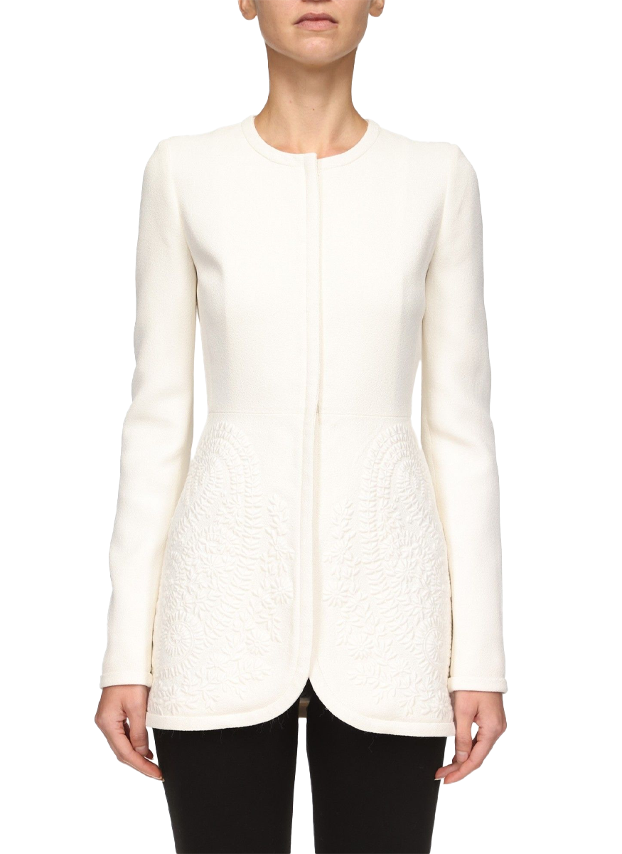 Crepe Jewel Neck Jacket