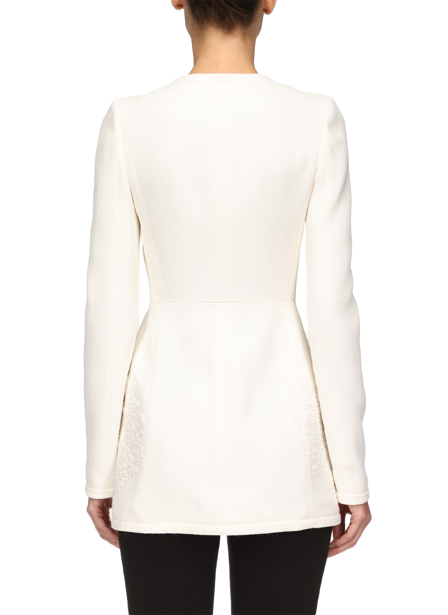 Crepe Jewel Neck Jacket