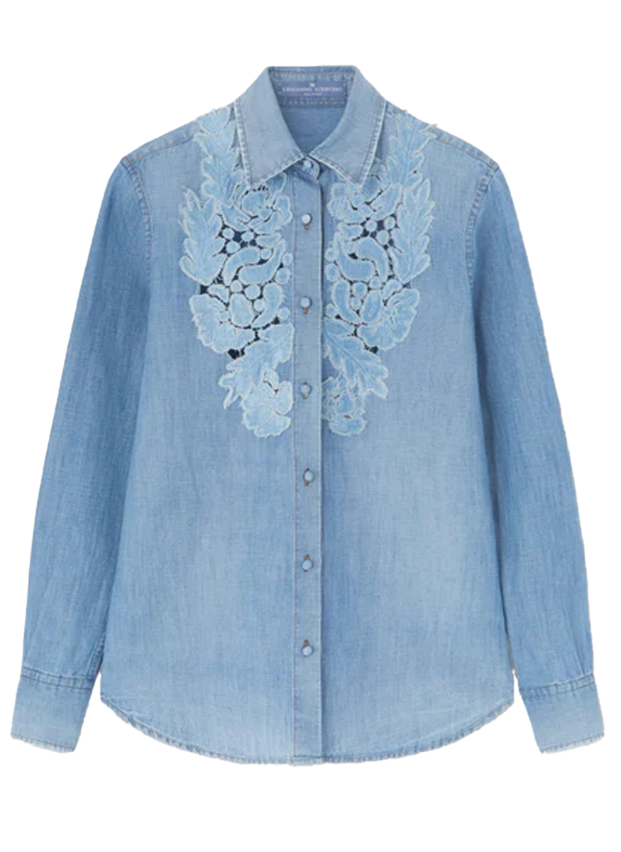 Chambray Shirt with Embroidery