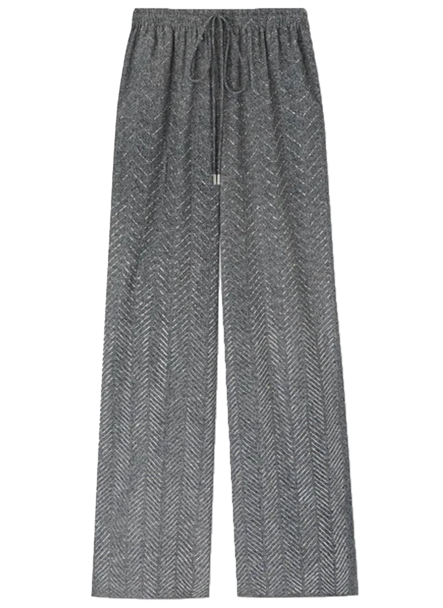 Herringbone with Crystal Fluid Pant - Ermanno Scervino