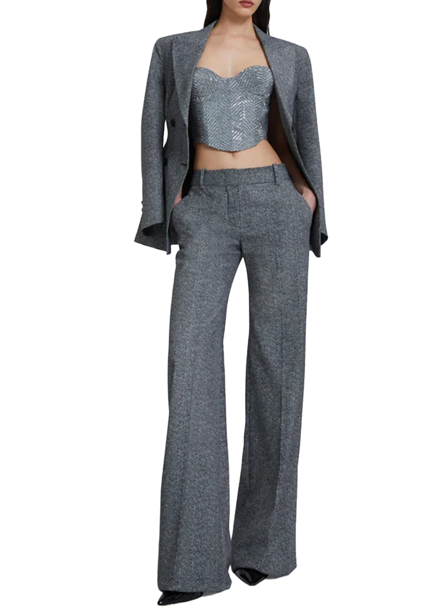 Herringbone Full Leg Trouser