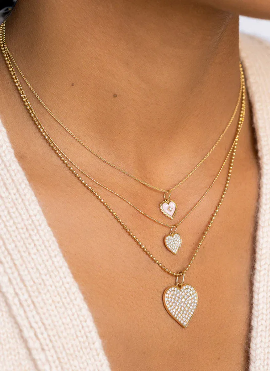 Diamond Heart Pendant Necklace, Large