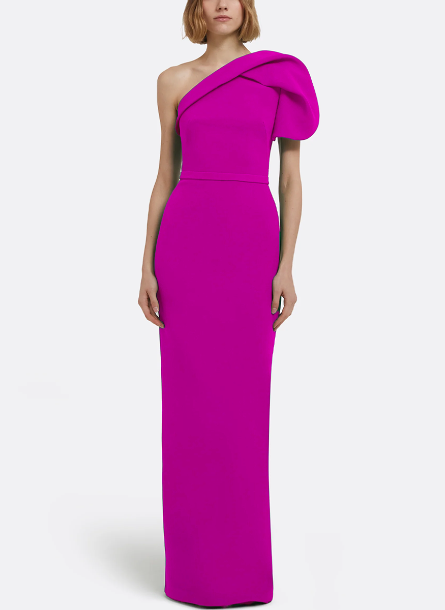Millie One Shoulder Gown with Belt