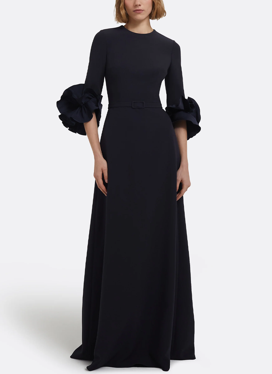 Belen Long Dress in Midnight Navy