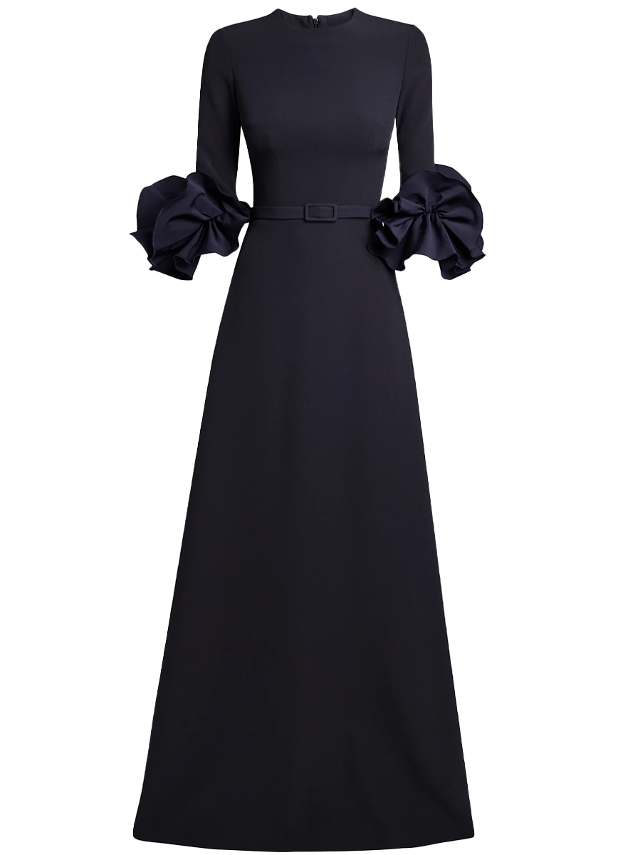 Belen Long Dress in Midnight Navy